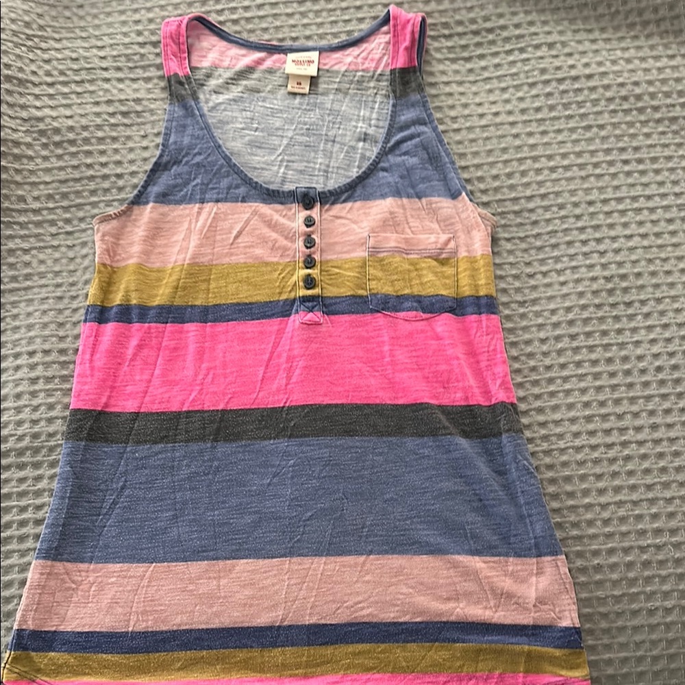 Mossimo Supply Co. Pink and Blue Sleeveless Tank Top